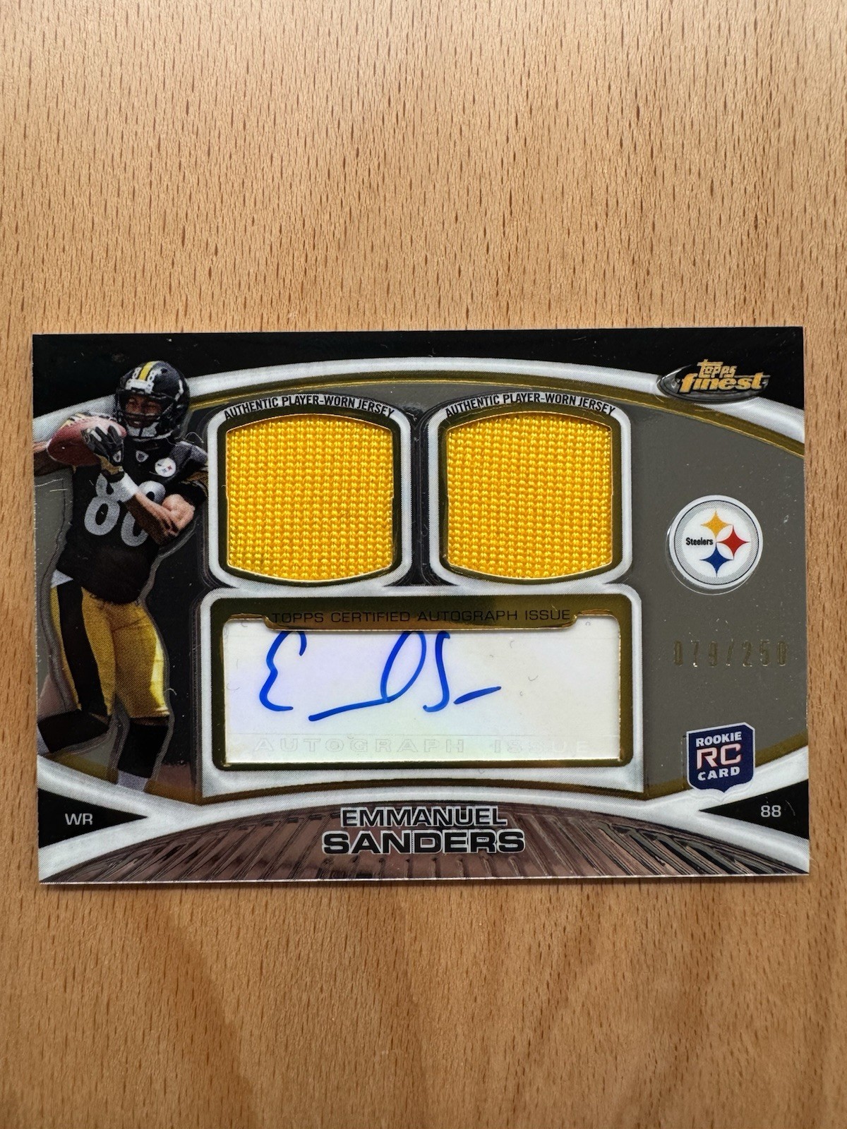Emmanuel Sanders Finest Dual Relics Autograph #ES Refractor