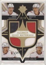 2020-21 Upper Deck Ultimate Collection 19/99 Andrei Svechnikov Sebastian Aho s3g