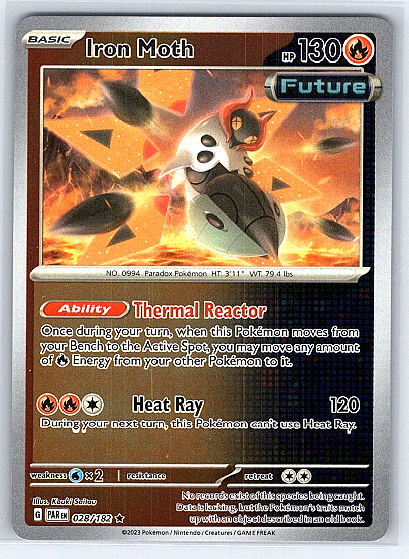 Iron Moth [Reverse Holo] 028/182 Paradox Rift NM or LP Pokemon Card