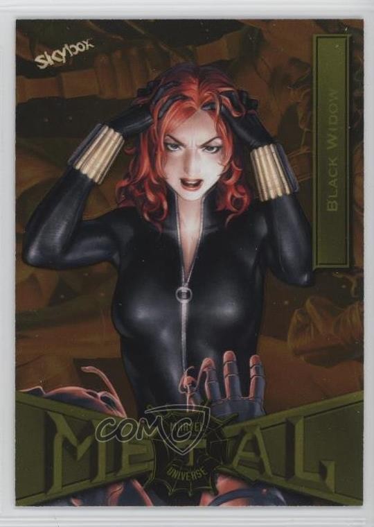 2022 Marvel Metal Universe Spider-Man Yellow Light FX Black Widow #13 02v3