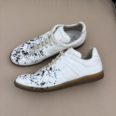 Maison Margiela FW18 Paint Splatter White Denim GAT Sneakers