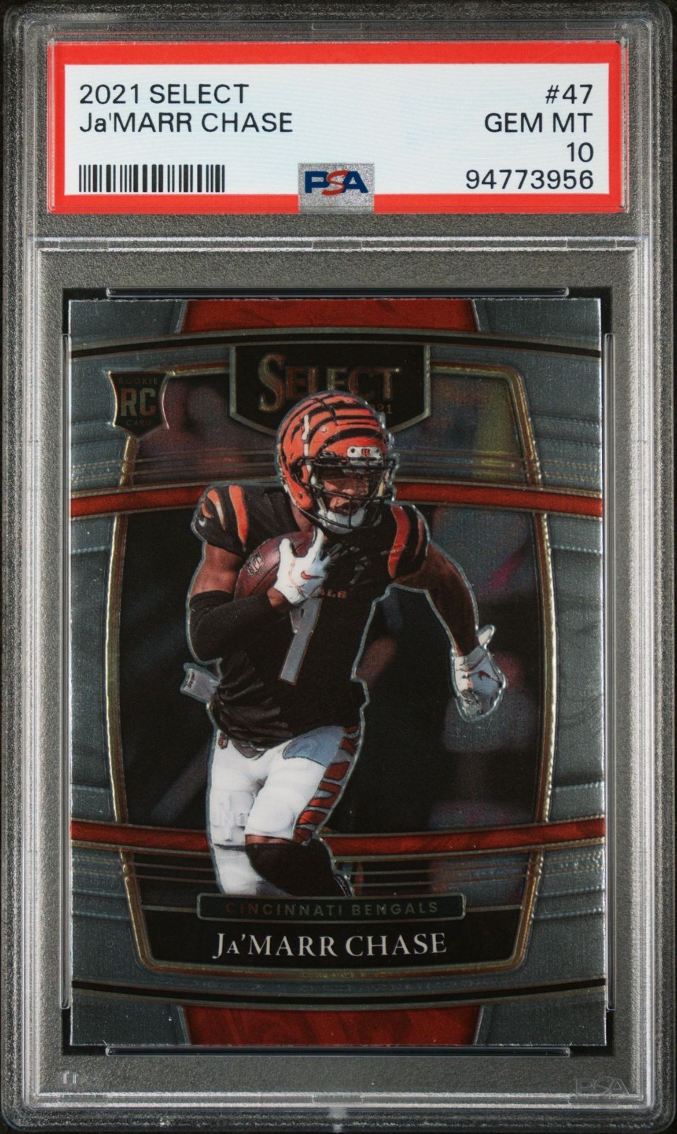 2021 Panini Select Ja'Marr Chase #147 RC PSA 10 Cincinnati Bengals LSU
