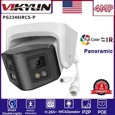 VIKYLIN Full Color+IR 180°VIEW POE 4MP Network CAMERA CCTV MIC&Speaker Outdoor
