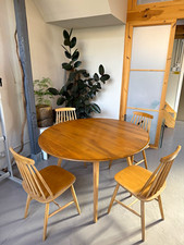 Ercol Model 384 Windsor Drop Leaf Mid Century Table + 4 Chairs