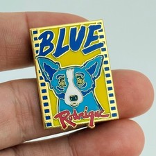 Vtg George Rodrigue Blue Dog Pin Cajun Folk Art Legend Rougarou Louisiana Artist
