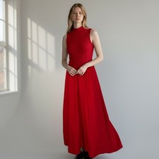 Reformation Mock Neck Red Maxi Dress XS Jenny Reimold November 2025 Sleeveless