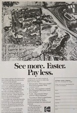 Kodak Aerial Photography Picture Magazine Ad Original Vtg Wall Art Decor