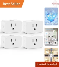 Zigbee Smart Plug 15A Energy Monitoring Hub Required Compatible with Alexa