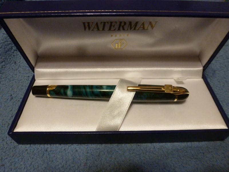 VTG WATERMAN Paris Ballpoint Pen w/ AT&T Advertising Logo Gold Trim