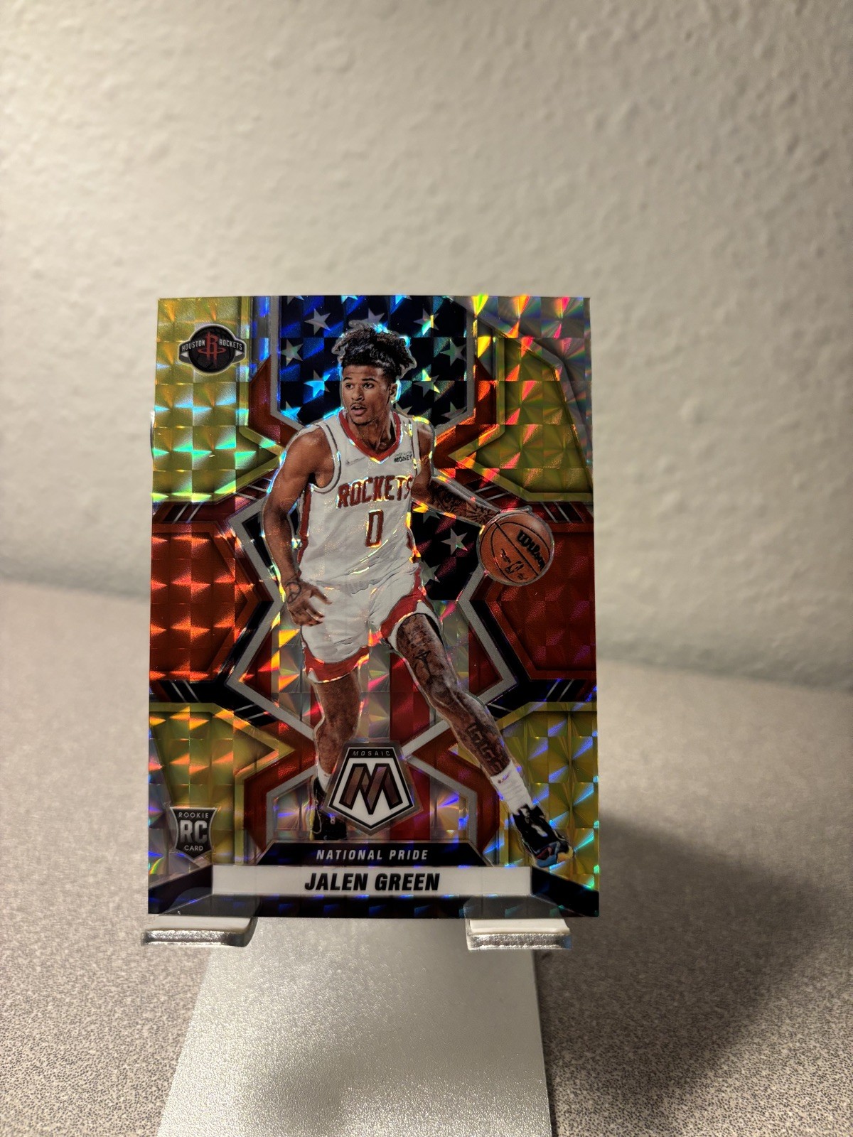 2021-22 Mosaic Jalen Green National Pride Red Yellow /88 #259 Rockets Rookie RC