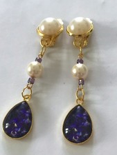 Ohrclips / Tropfen 13x18 mm Spezialglas / Glasperlen / 4,5 cm