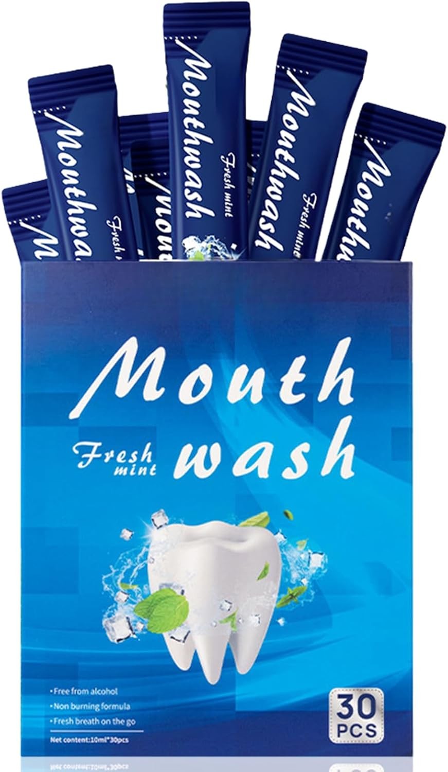 Travel Mouthwash, Alcohol-Free Strips with Xylitol - Fresh Breath & Gum Care, P