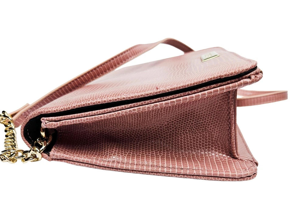 Carvela Pink Textured Crossbody Bag New No Tags Gold Logo Designer Shoulder... - Image 4 of 4