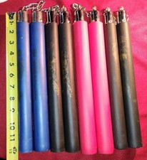 Martial Arts foam padded 12" practice only nunchucks 4pc lot black red blue good