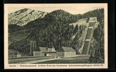 Kochel am See, Walchenseewerk, Ansichtskarte 
