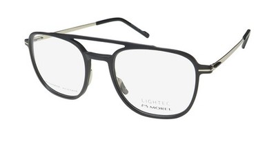 NEW LIGHTEC 30107L GLASSES BLACK FULL-RIM MENS ND10 PILOT METAL & PLASTIC