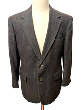 Vtg BROOKS BROTHERS Camel Hair Suit Blazer Mens 46R Plaid Sport Coat USA