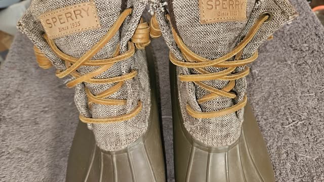 Sperry Saltwater  Duck Boots Grey Waterproof Thinsulate Womens 8