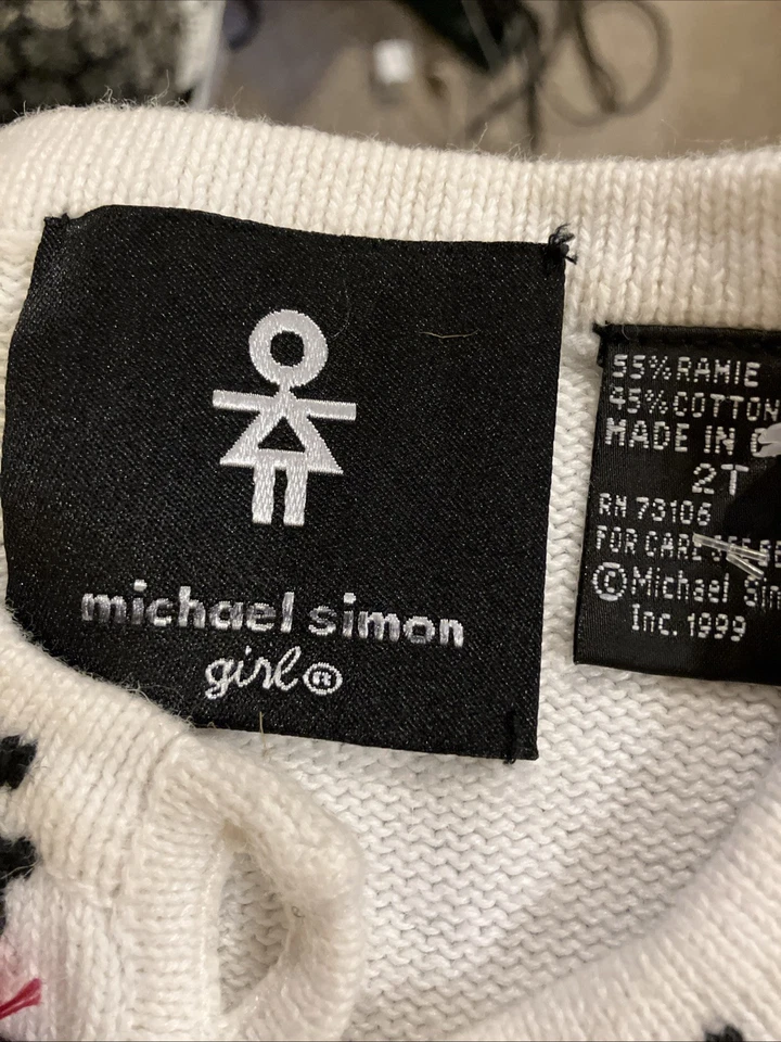 ANTIGO SUÉTER CARDIGÃ INFANTIL Michael Simon anos 90 colorido CORES DE NATAL 2T - Imagem 4 de 4