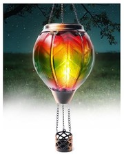  Hot Air Balloon Solar Lantern, 45cm Hanging Hot Air Balloon Gradient Green