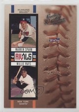 2005 Donruss Leather & Lumber Rivals 1808/2000 Warren Spahn Willie Mays HOF 1s7