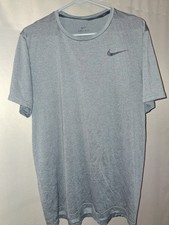 Nike Dri-FIT Men's L Gray Short Sleeve Crew Neck Polyester Logo Training Tee