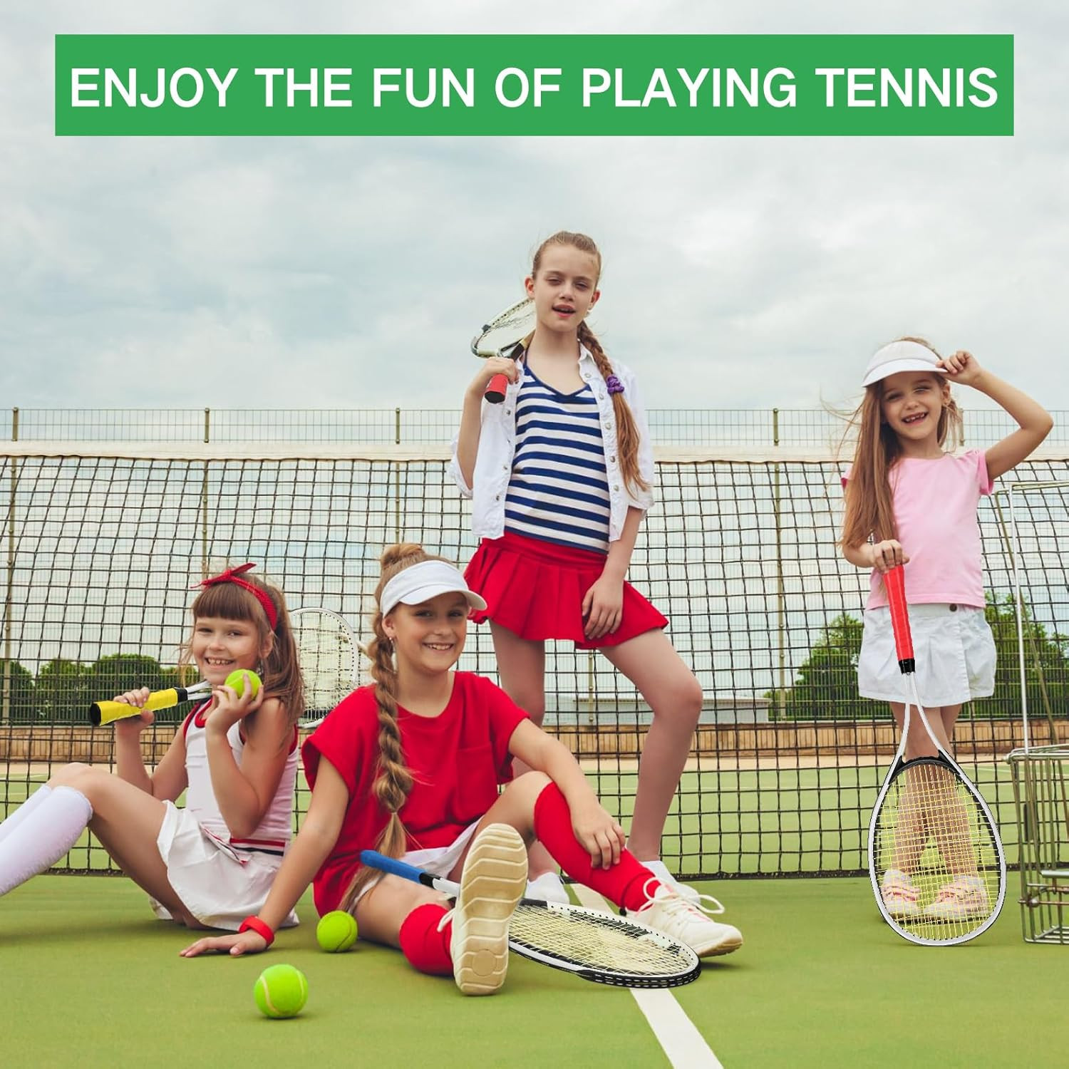 6 Pcs Tennis Rackets for Adult Recreational 6 Players 27'' Tennis Racket Set wit