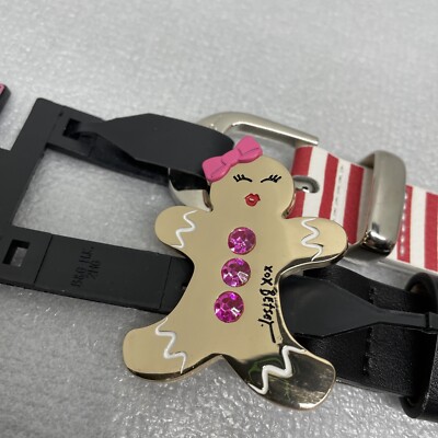 NWT • Betsey Johnson • 2pc Gingerbread Xmas Belts Vegan Faux Leather Cute Small NWT L Betsey Johnson Set of 2 Christmas Belts Gingerbread  main image 2