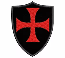 Knight Templar Cross Patch - Coat of Arms Crest Embroidered Iron-On Applique