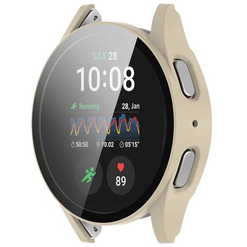 Etui ochronne ze szkłem do Galaxy Watch 7 44mm Bizon Case Cover Etui Beżowe - Zdjęcie 5 z 8