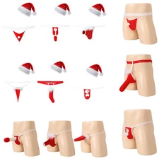 Men Lingerie Pouch Underwear Adult Briefs Holiday Thongs Sissy Jockstrap Sexy