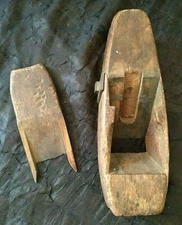 Woodworking Plane Vtg 2 Coffin Style Separate Pieces Handmade 