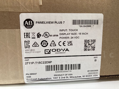 New Sealed 2711P-T15C22D9P SER B PanelView Plus 7 Graphic Terminal DC ColorTouch