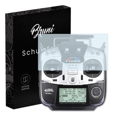 Bruni 2x Folie für Futaba 14SG Schutzfolie Displayschutzfolie