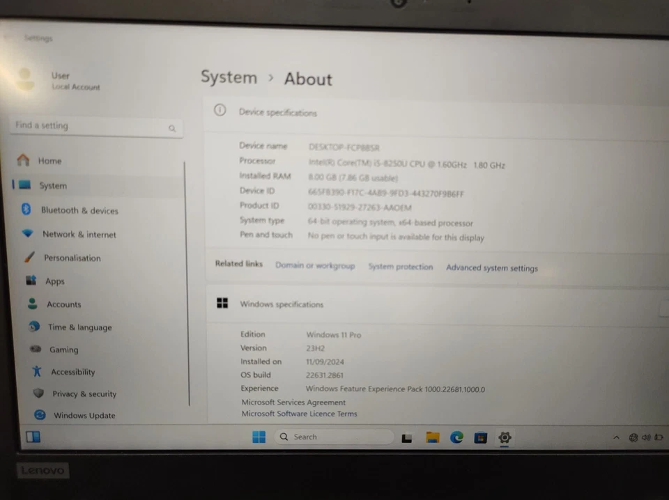Lenovo Laptop Thinkpad L480 i5-8250U 1TB SSD 8GB RAM *USED* - Image 2 of 4