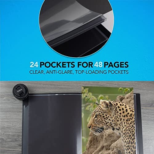 ART PROFOLIO Photo Album Book Portfolio Folder Black 48