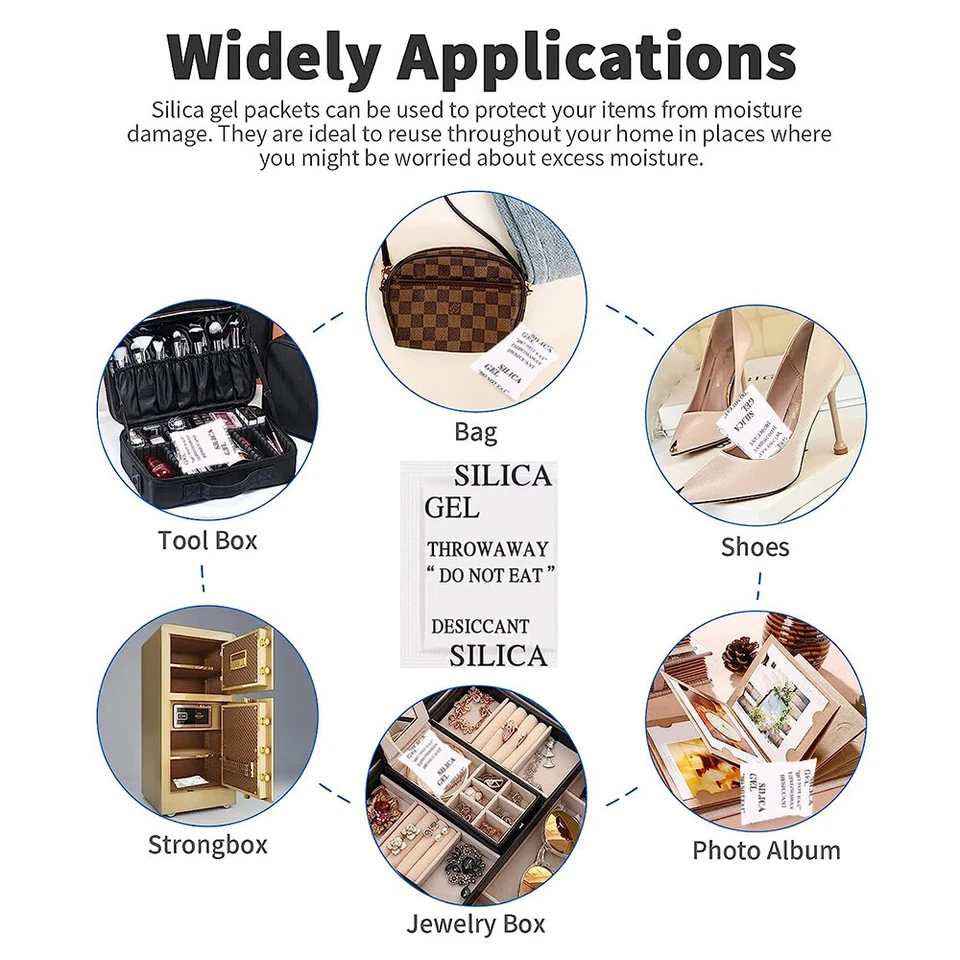 1Gram ~ 10Gram Packed Silica Gel Desiccant Pack Moisture Absorber Packets ﻿ - Image 3 of 4