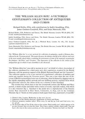 The William Allen box  (a collection of Roman curios) a study  abb.