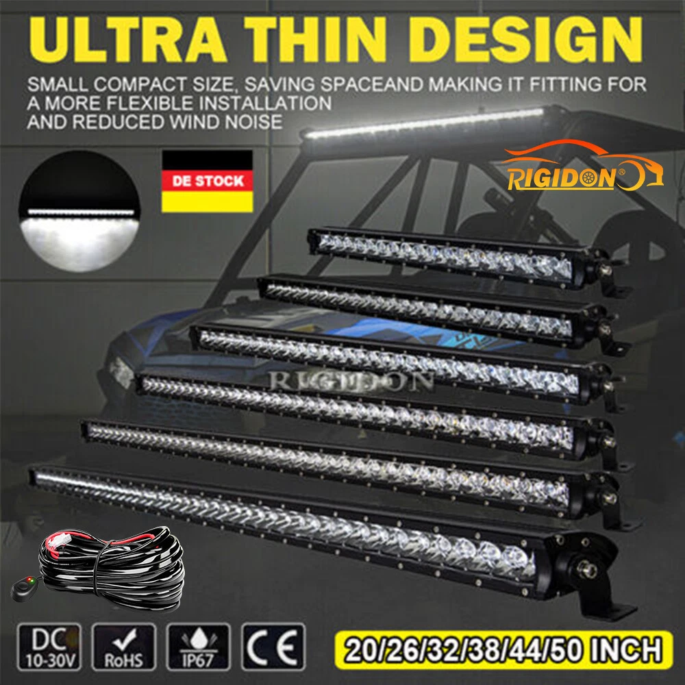 Super Bright Slim LED Work Light Bar 20 26 32 38 44 50inch 12v Offroad Driving