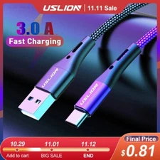 3A USB Cable Wire For Samsung S10 S20 Xiaomi mi 11 Mobile Phone Fast Charging...