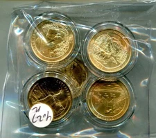 2011 P NATIONAL PARK QUARTER 5 COIN GOLD PLATED SET CH BU