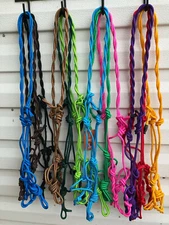 New Natural Horsemanship 4 Knot TWISTED Cowboy Rope Halter Bitless Bridle AHE