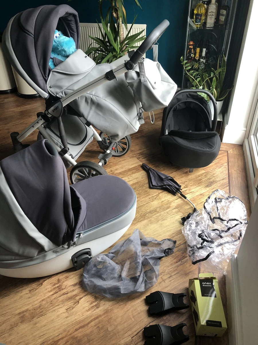 anex sport 3in1 Travel System Pushchair Stroller Pram Car Seat Slightly Used