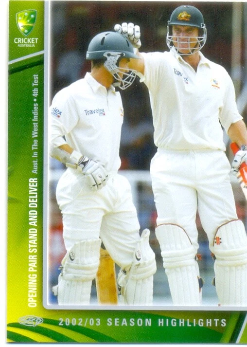 2003-04 Australian Cricket Season Highlights from 2002/3 Card 76 Hayden & Langer - Image 1 of 1