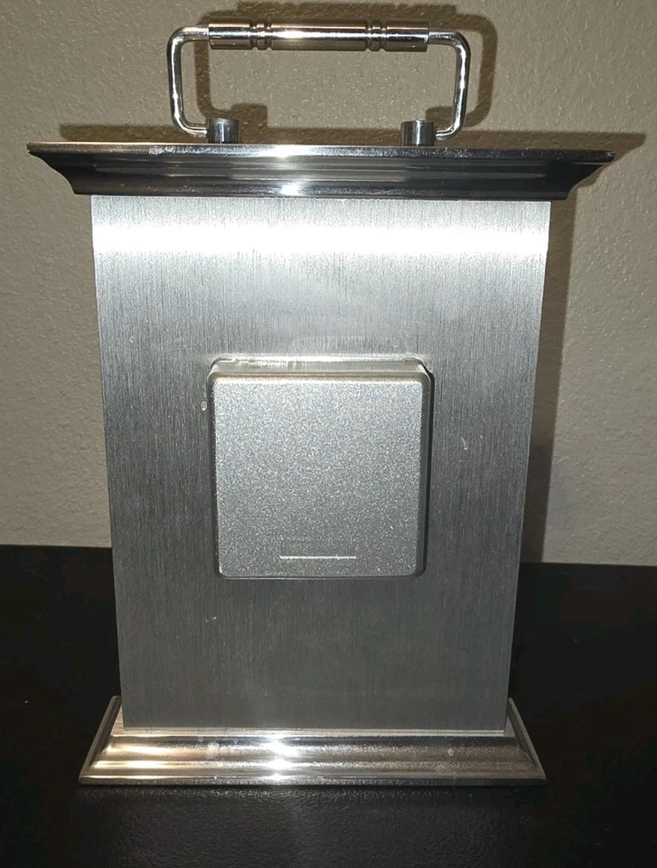 Bulova Newport Carriage Metal Silver Tone Roman Numerals Clock B7472 Battery - Image 3 of 4