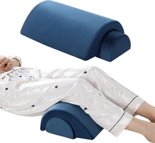 ROYALAY Half Moon Bolster Knee Pillow for Legs, Knees, 18*7*5inch, Navy Blue 