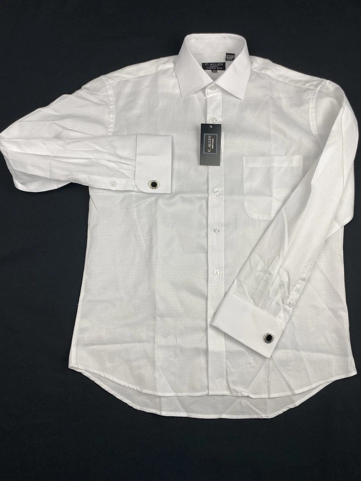 C. ALLEN Нью-Йорк платье рубашка мужская 15,5-34/35 белый французский манжеты w/ссылки новый с Ярлыками! - Изображение 3 из 4