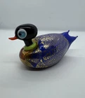 Murano? Glass Duck With Gold Leaf Figurine
