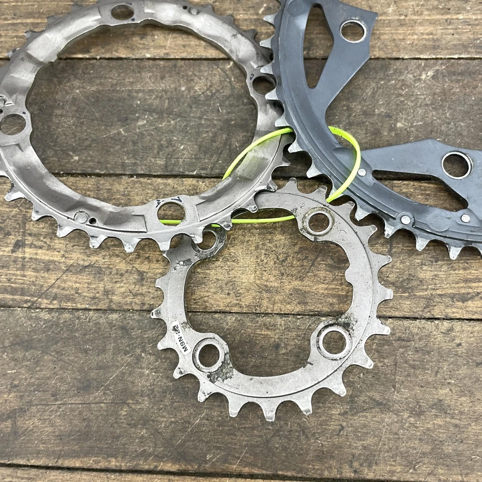 Juego de platos triples vintage Shimano Deore LX 104/64 BCD FC-M570 4 pernos Mega 9s Foto 4 de 4