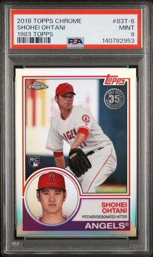 2018 Topps Chrome Shohei Ohtani 1983 Topps #83T-6 RC Rookie RC PSA 9 Mint